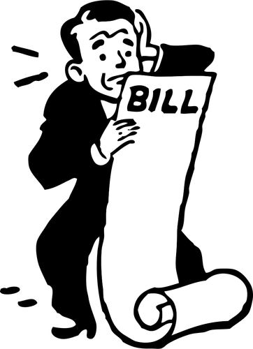 Homem preocupado com o vetor de bill