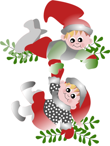 Danish Christmas elves vector clip art