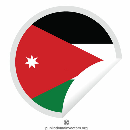 Etiqueta da casca da bandeira de Jordão