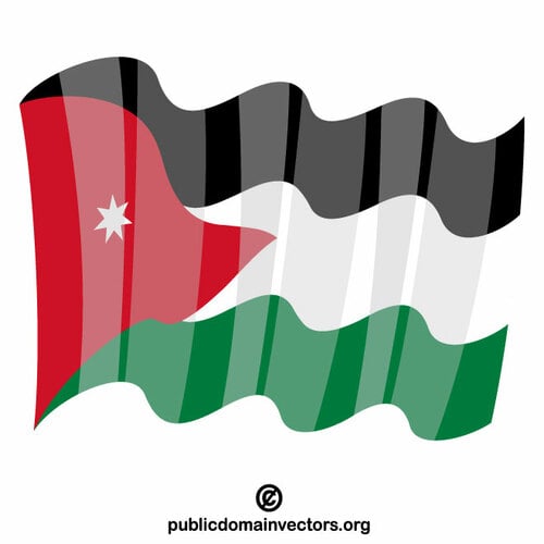 जॉर्डन का झंडा लहराते हुए