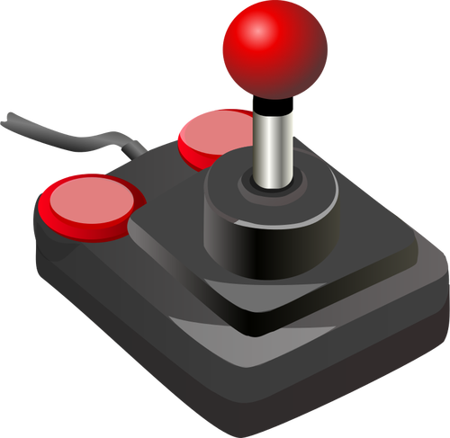 Color video game joystick vector clip art