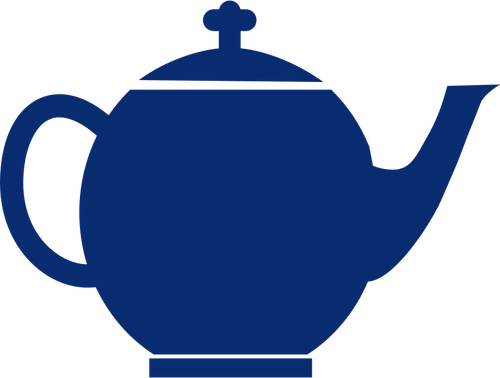 Синий силуэт векторное изображение чайник