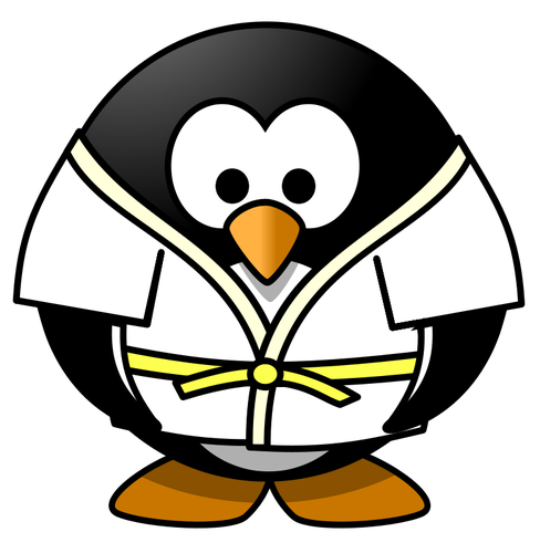 Judo-Pinguin-Vektor-Bild