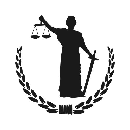 Godin van Justitie teken vector afbeelding