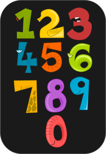 Animal numbers vector image