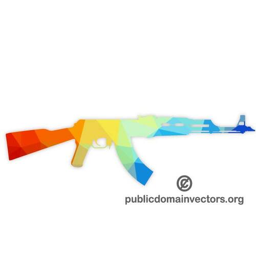 Farbige Silhouette des AK-47