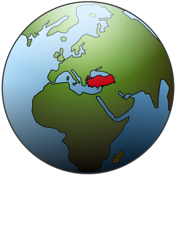 Turcia poziţia pe glob vector illustration