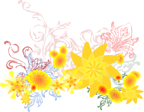 Kolorowe kwiaty wektor clipart