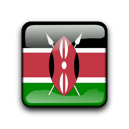 Кнопка флага кенийских вектор