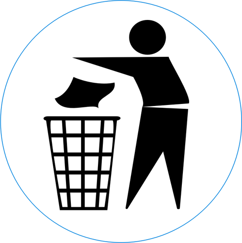 Векторные картинки распоряжаться мусора в бин знак