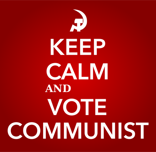 Gardez votre calme et voter communiste sign vector image