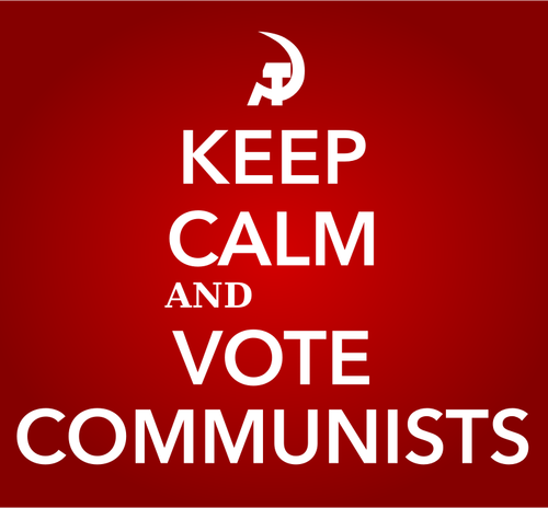 保持冷静，并投票共产党人签署矢量图像