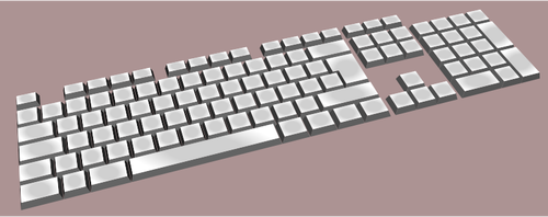 Pada warna latar belakang vektor ilustrasi keyboard yang sederhana