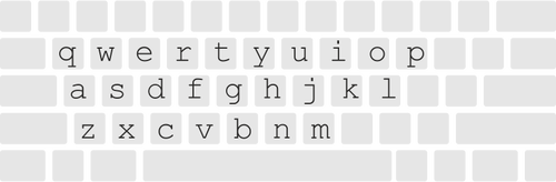 Vektor-Cliparts von typisierten QWERTY-Tastatur