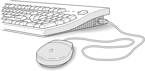 Ilustração em vetor de teclado e mouse Apple