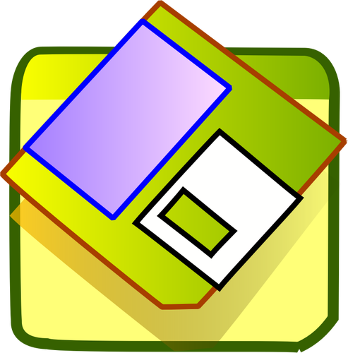 Illustrazione vettoriale di tonalità verde icona floppy