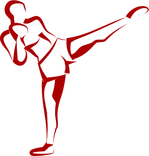 Immagine vettoriale di kick boxer