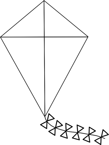 Cerf-volant ligne art illustration vectorielle