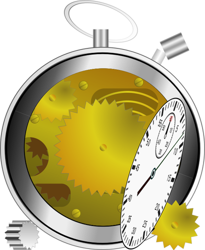 Illustrazione vettoriale di cronometro manuale rotto