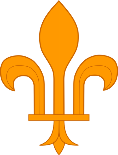 Vector illustration of orange fleur-de-lis