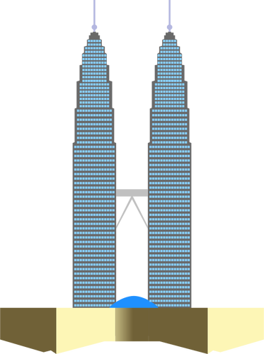 Petronas Twin Towers i Kuala Lumpur vektor ClipArt