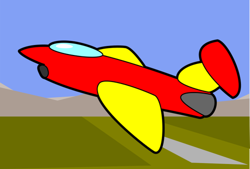 Imagem dos desenhos animados de uma aeronave