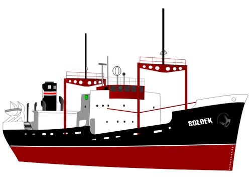 Soldek vracht schip vector illustraties