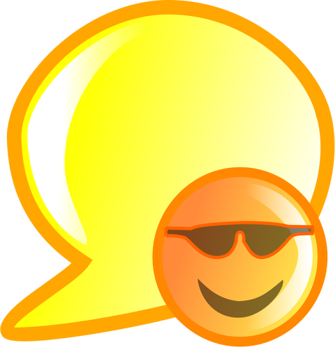 Vector illustration of orange smiley talk bubble