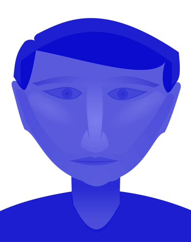 Männlichen Kopf blau