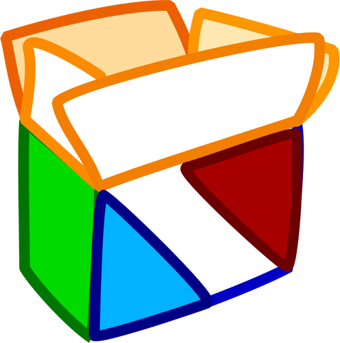 Clip-art vector de multi colorido abra a embalagem