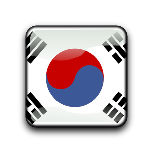 Botão de bandeira e web de Coreia do Sul