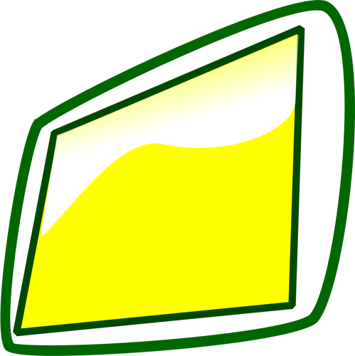 Tablet ikon dengan bingkai hijau vektor gambar