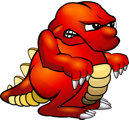 Cartoon rode monster vector afbeelding