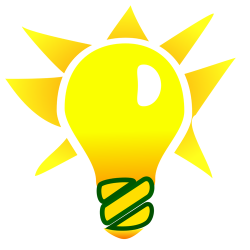Vetor desenho da lâmpada de incandescência de energia verde