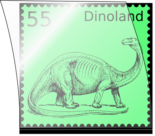 矢量图像的透明保护邮寄的恐龙邮票