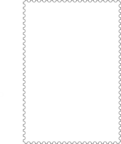 वेक्टर दांतेदार रिक्त पोस्टेज स्टैम्प टेम्पलेट का चित्रण