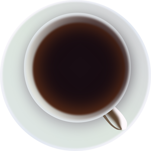 咖啡或茶在杯中的矢量图像