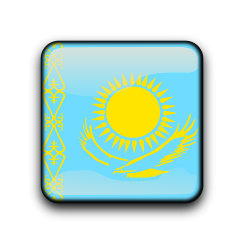 Kazachstán vektor vlajka tlačítko
