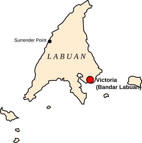 Karta över Labuan, Malaysia