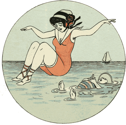 Dívka v retro plavky