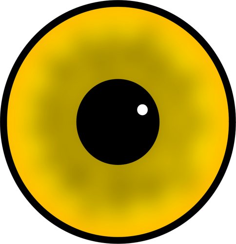 Żółty ludzkiego oka tęczówki i uczeń wektorowa