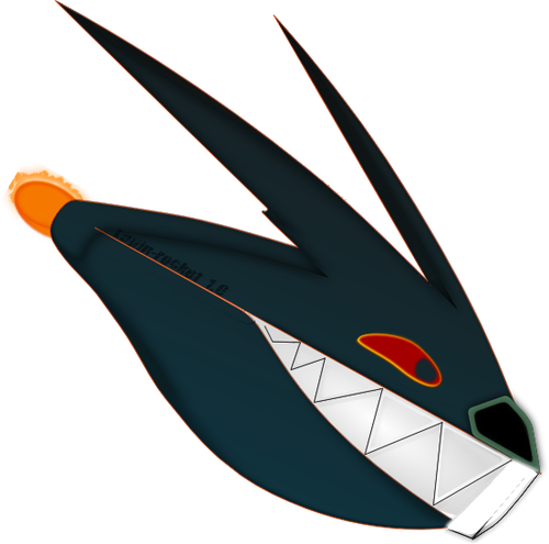 Rakete-Hai-Cartoon-Vektor-Bild