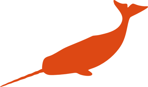 大独角鲸的轮廓矢量图像