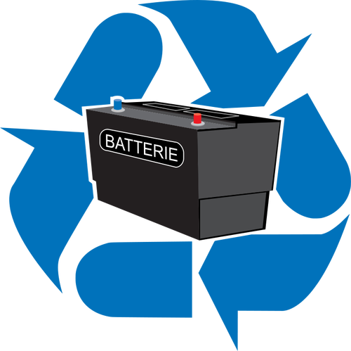 Panneau de vecteur point recyclage batterie