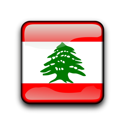 Bandera libanesa vector interior del botón de web
