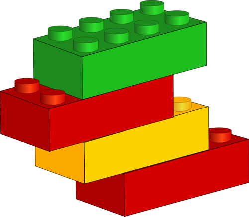 Dessin des blocs en plastique empilables vectoriel