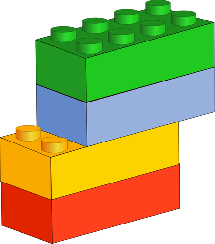 Dessin vectoriel de blocs en plastique couleur