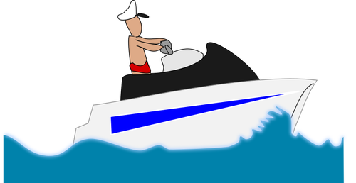 Gambar manusia di celana renang perahu rekreasi