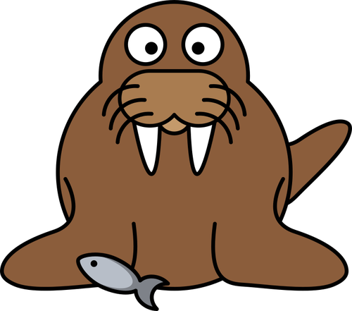 Gambar vektor walrus kartun
