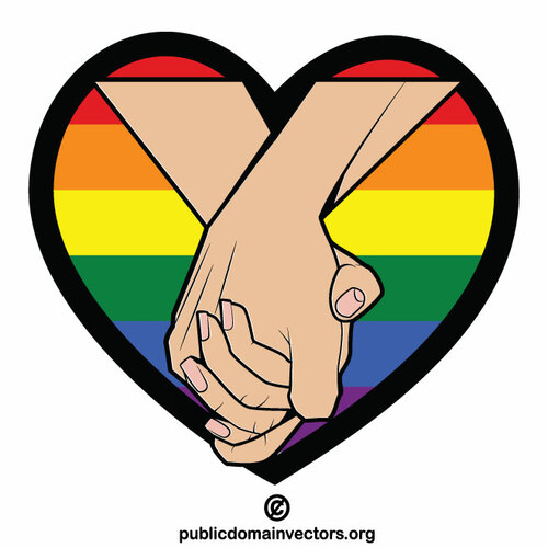 हाथ में हाथ LGBT झंडा